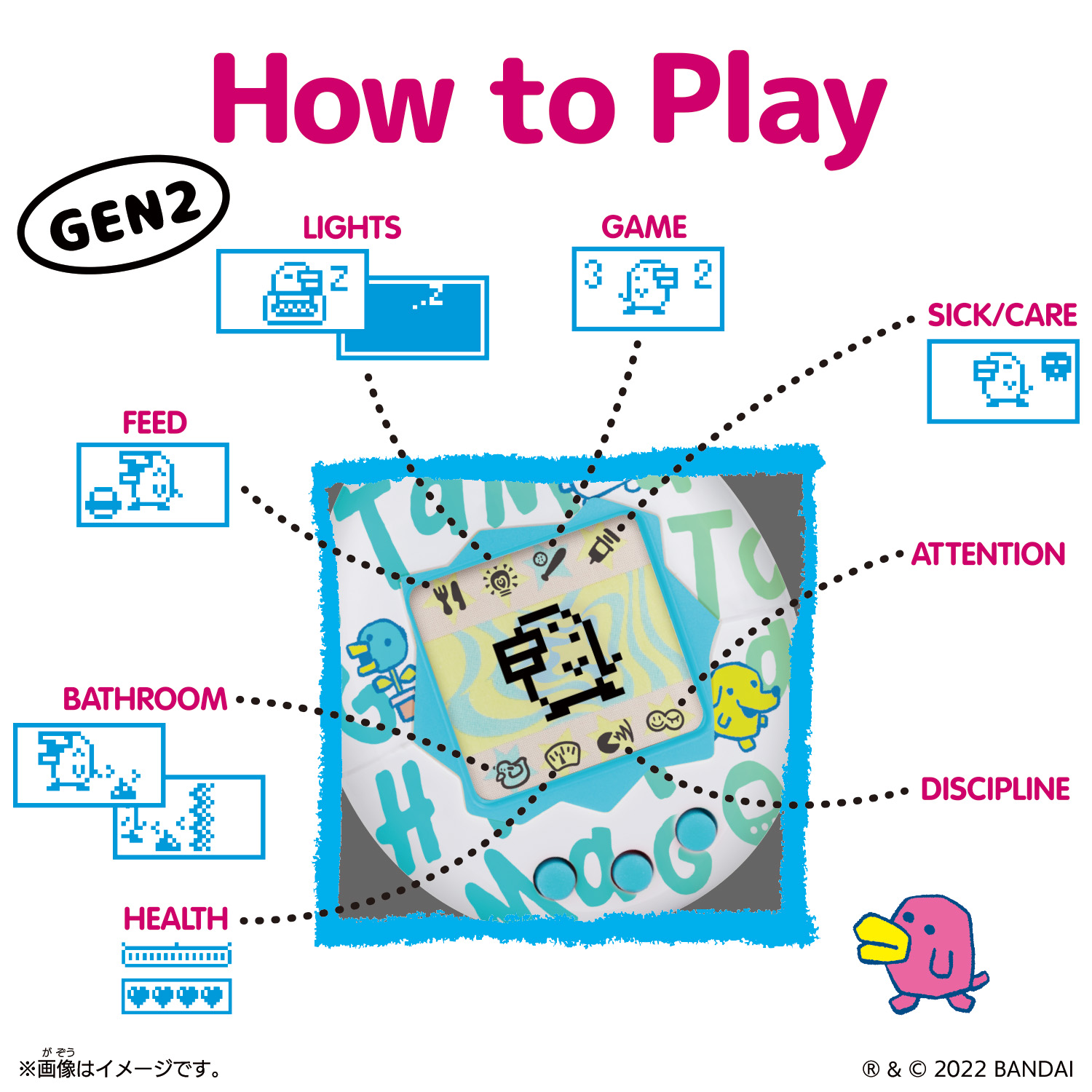 Original Tamagotchi - Flower Gingham